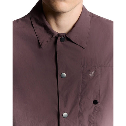 Brown - Side - Lyle & Scott Mens Crinkle Oversized Shirt