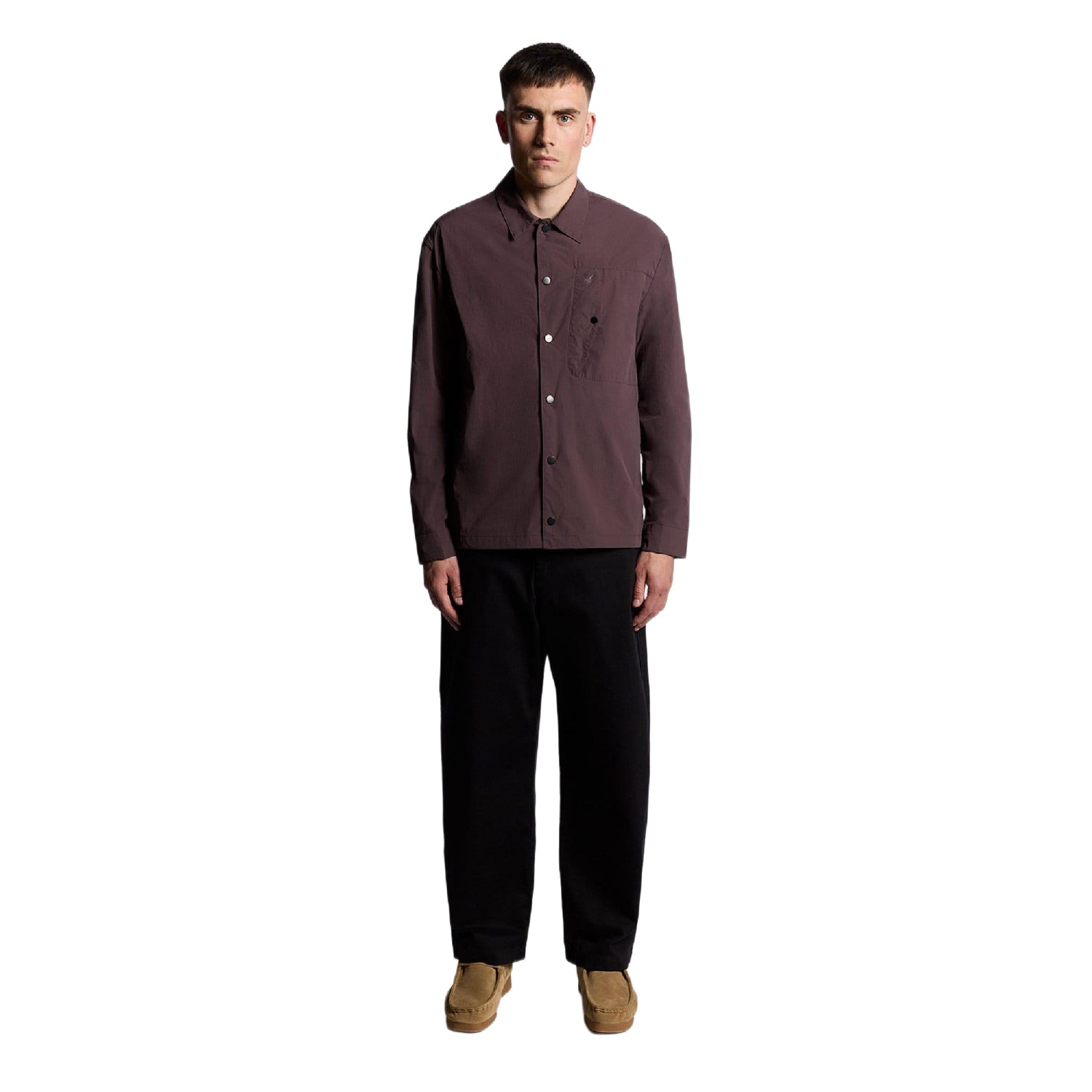 Brown - Lifestyle - Lyle & Scott Mens Crinkle Oversized Shirt