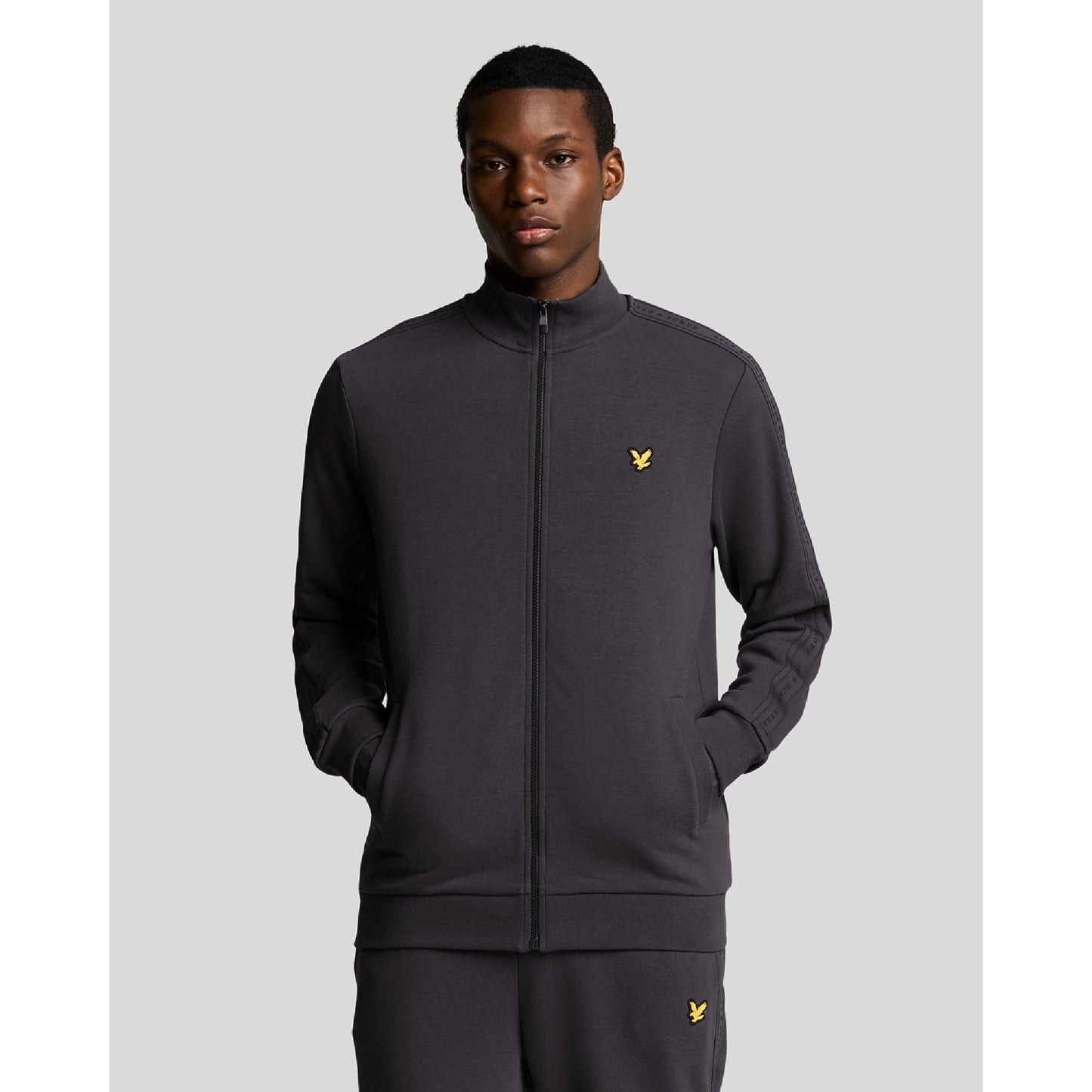 Grey - Back - Lyle & Scott Mens Taped Jacket