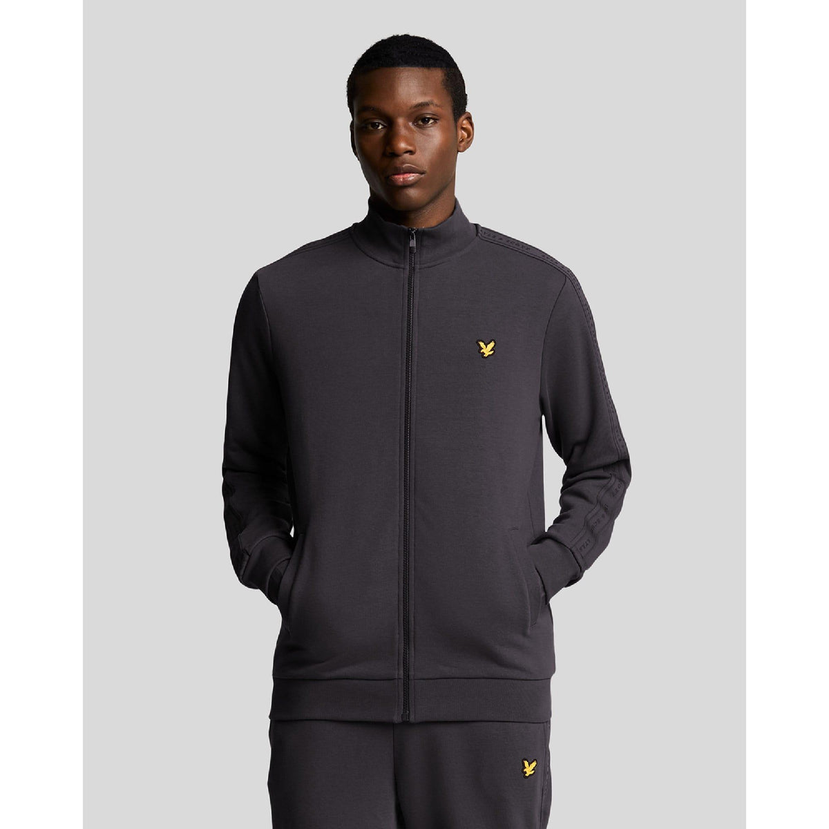 Grey - Back - Lyle & Scott Mens Taped Jacket