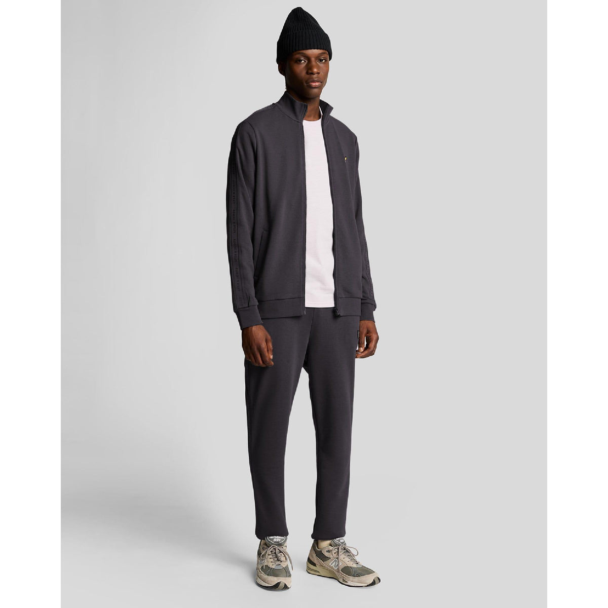 Grey - Pack Shot - Lyle & Scott Mens Taped Jacket