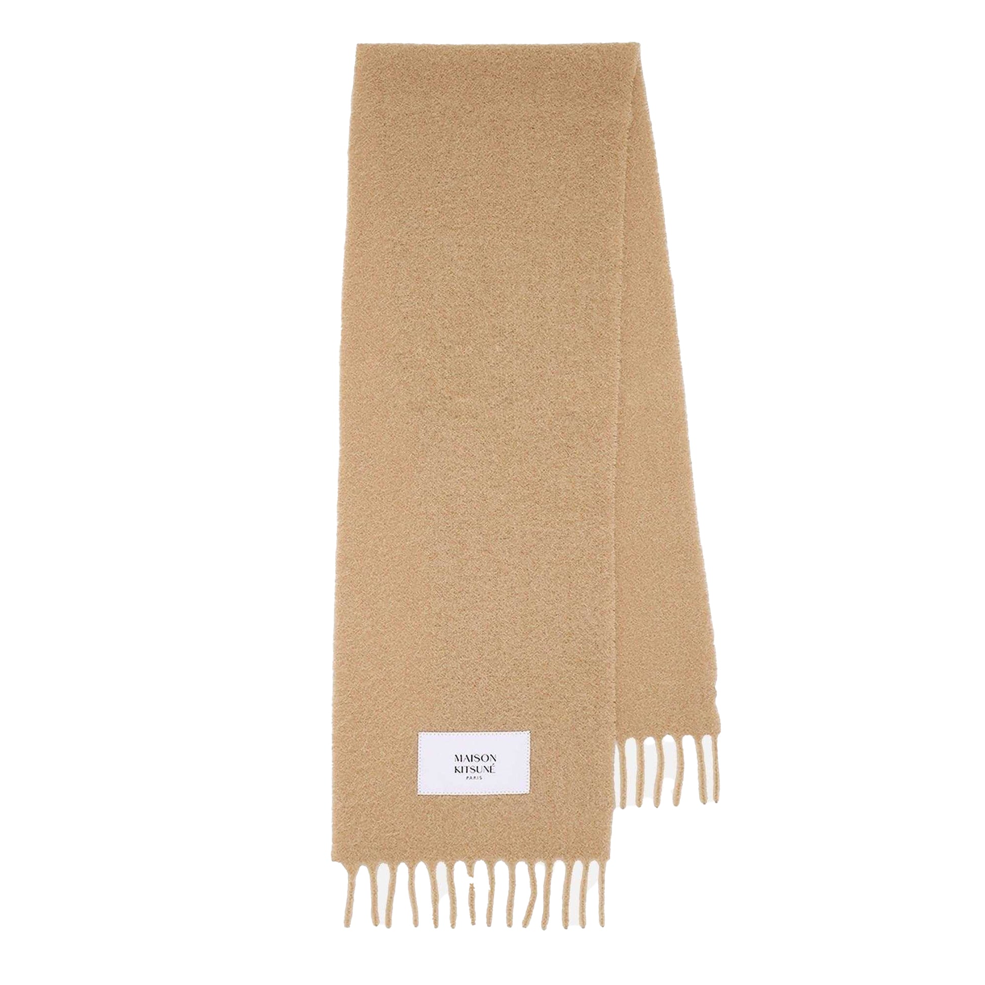 Beige - Front - Maison Kitsuné Unisex Adult Alpaca Wool Scarf