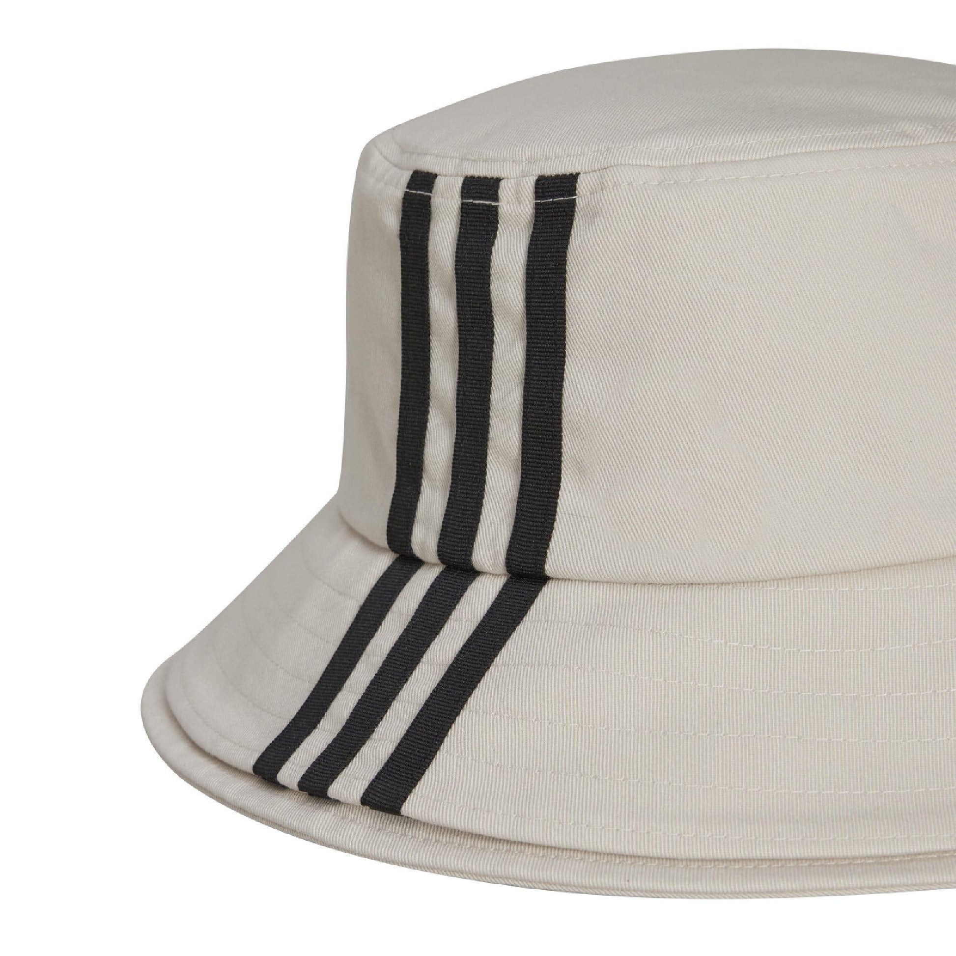 White - Side - Y-3 Mens Stripes Bucket Hat