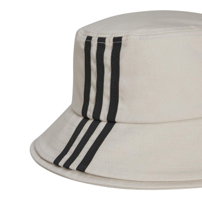 White - Side - Y-3 Mens Stripes Bucket Hat