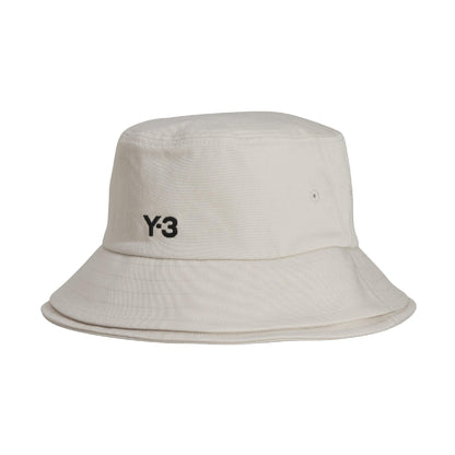 White - Front - Y-3 Mens Stripes Bucket Hat