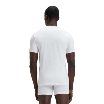 White-Black-Dark Grey - Back - Boss Mens Embroidered Logo T-Shirt (Pack of 3)