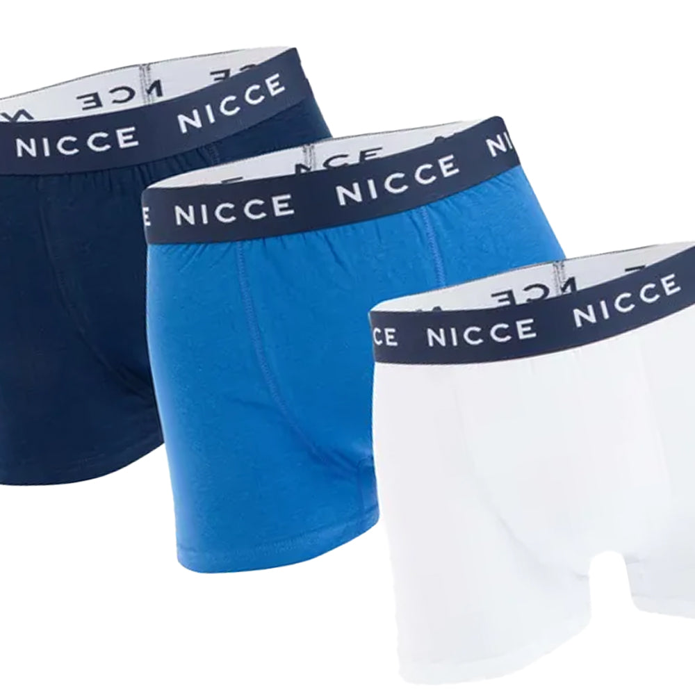 Blue-Black-White - Back - Nicce Mens Cosum Boxer Shorts (Pack of 3)