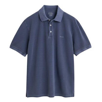 Navy - Front - Gant Mens Pique Sun Faded Polo Shirt