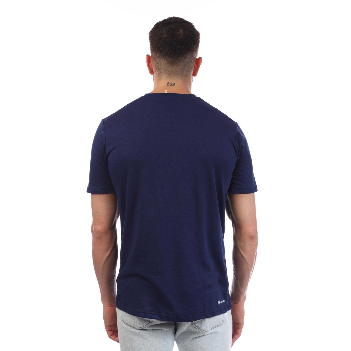 Blue - Back - Adidas Mens Train Essentials Feelready Logo Training T-Shirt