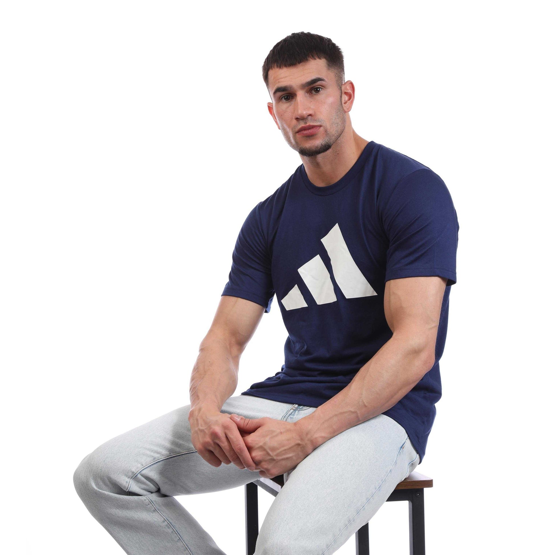 Blue - Lifestyle - Adidas Mens Train Essentials Feelready Logo Training T-Shirt