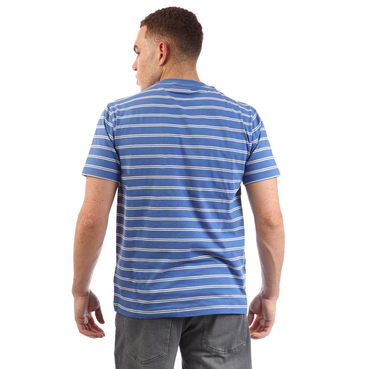 Blue - Back - Gant Mens Striped T-Shirt