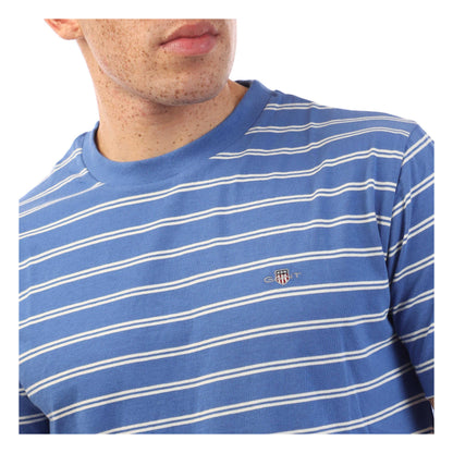 Blue - Side - Gant Mens Striped T-Shirt