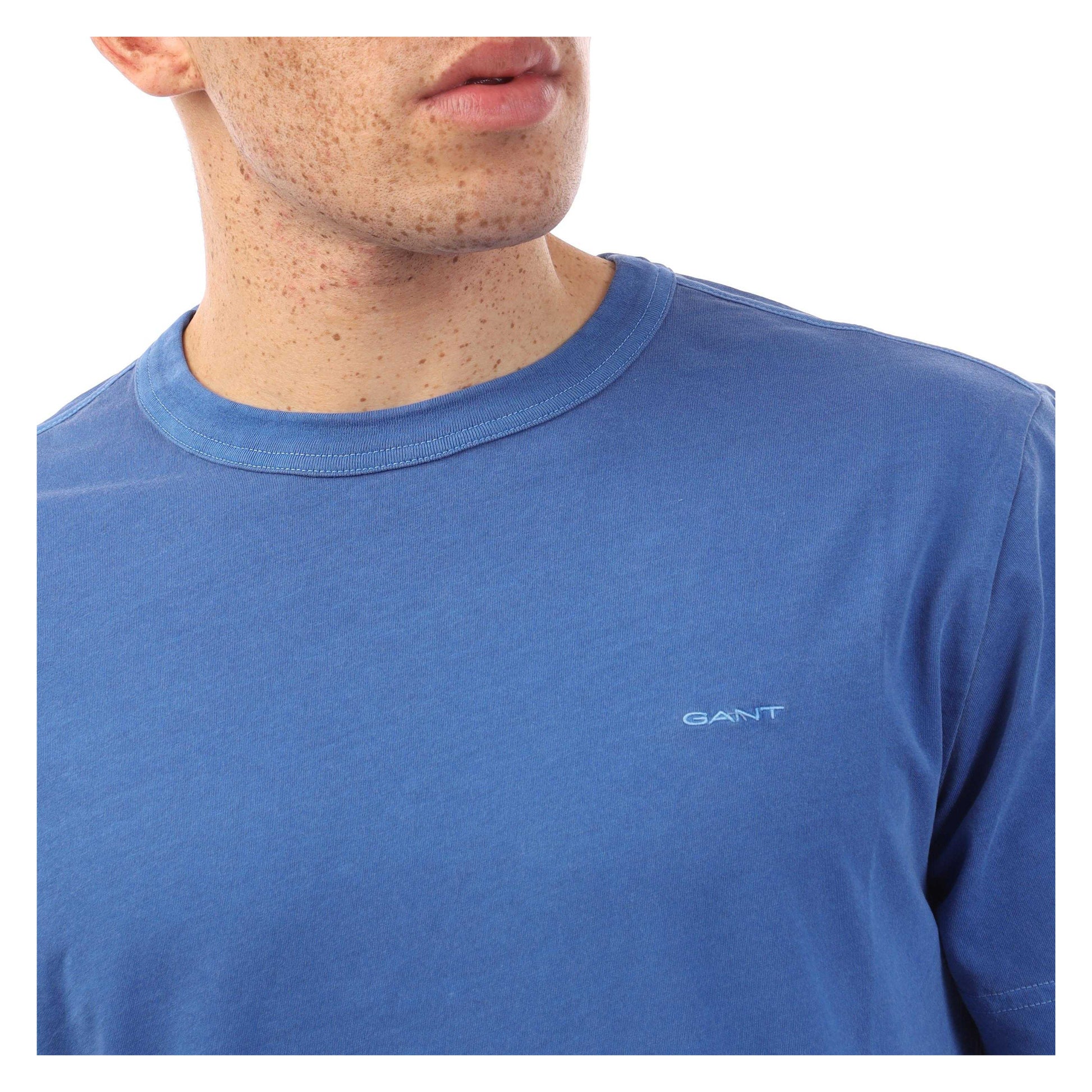 Blue - Side - Gant Mens Sun Faded T-Shirt