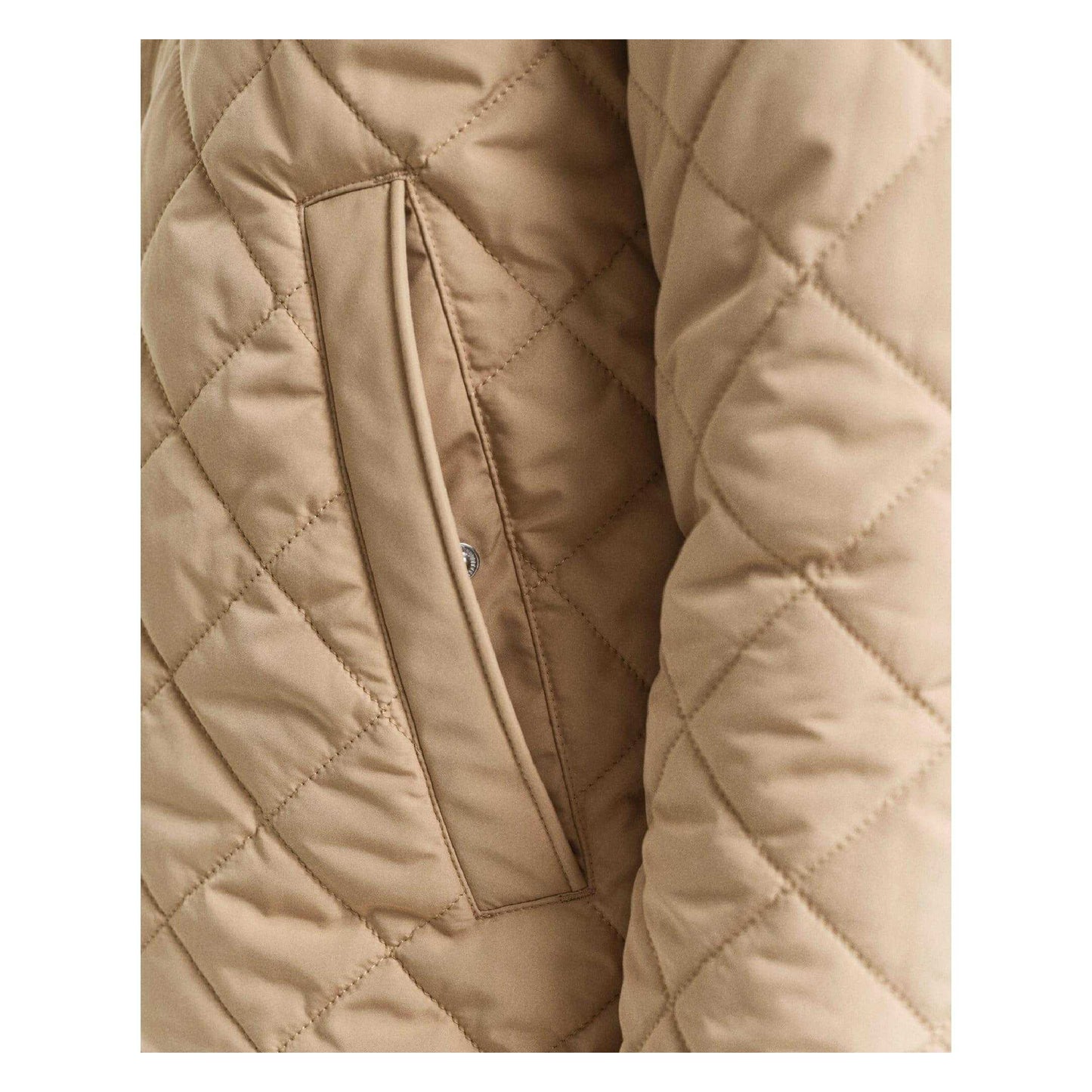 Khaki - Side - Gant Mens Windproof Quilted Jacket