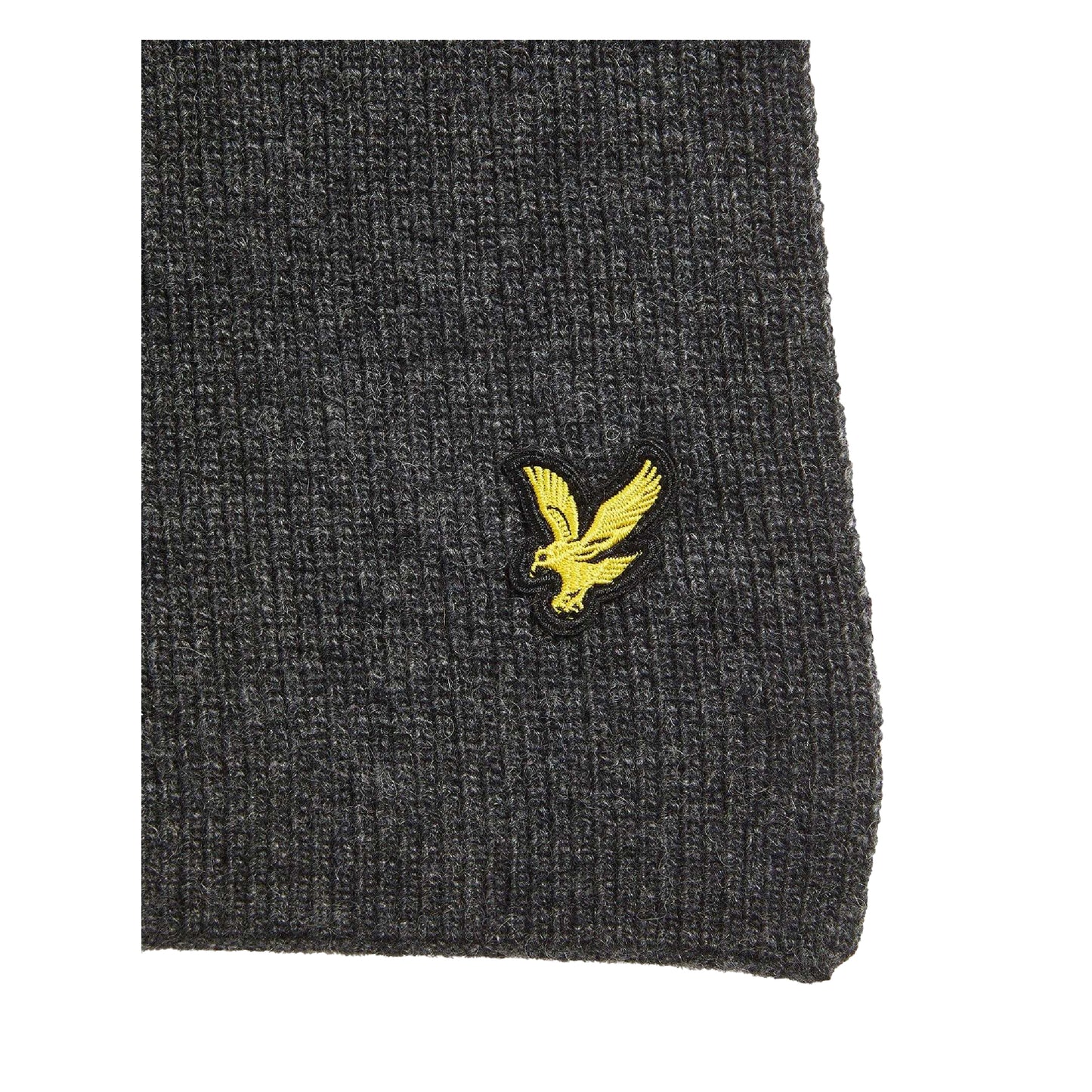 Grey - Side - Lyle & Scott Unisex Adult Lambswool Ribbed Scarf