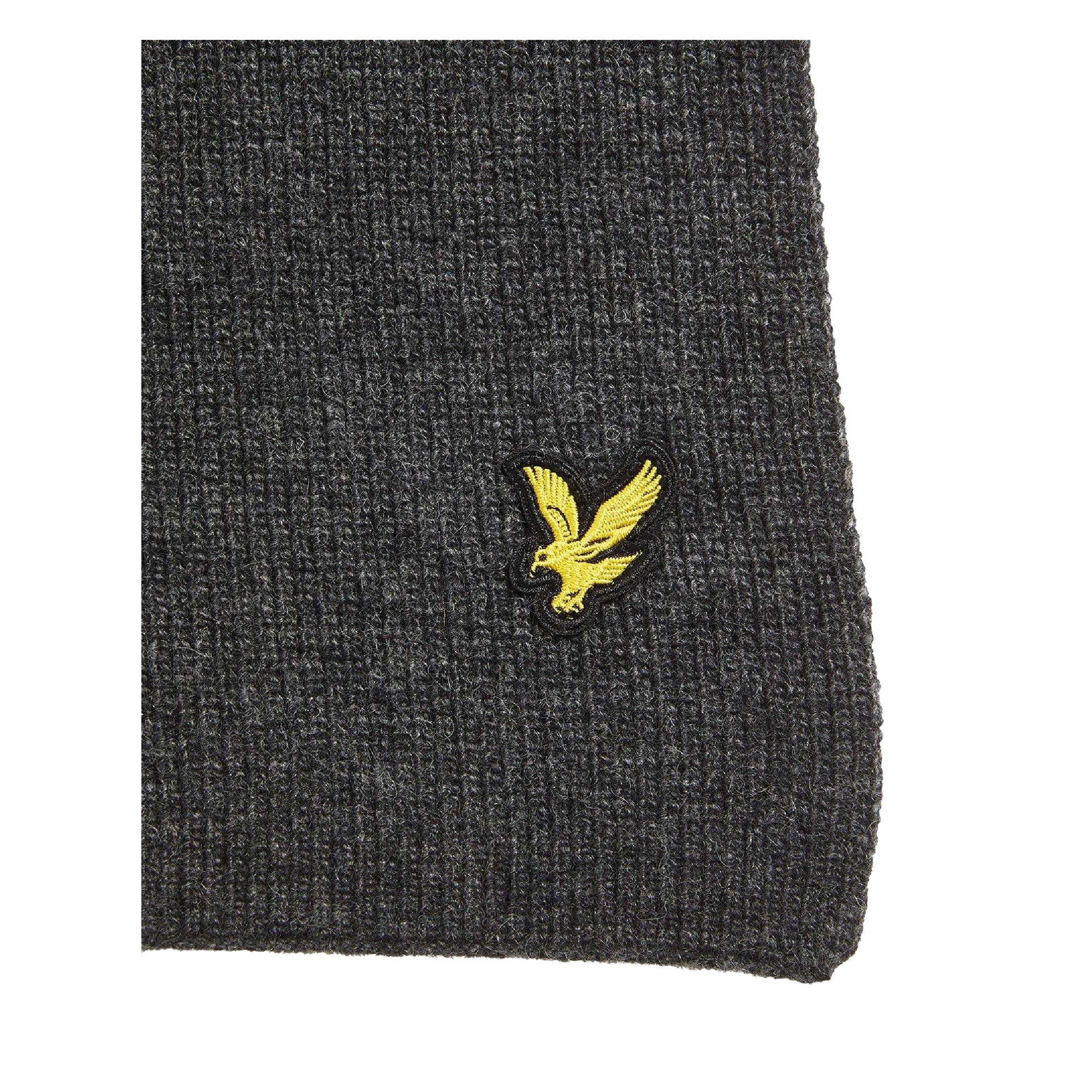 Grey - Side - Lyle & Scott Unisex Adult Lambswool Ribbed Scarf