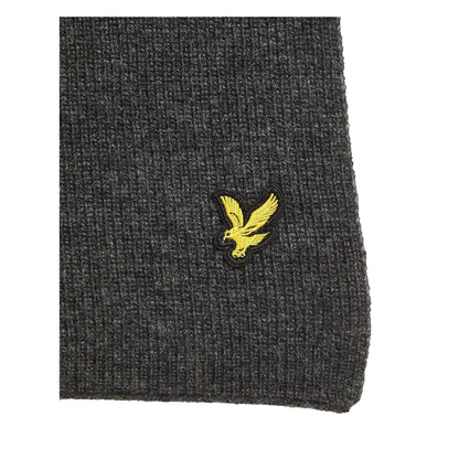 Grey - Side - Lyle & Scott Unisex Adult Lambswool Ribbed Scarf