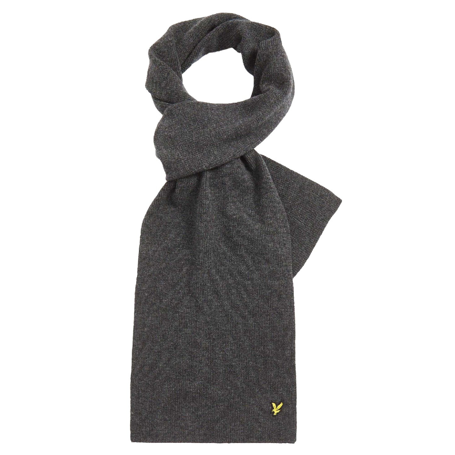 Grey - Front - Lyle & Scott Unisex Adult Lambswool Ribbed Scarf