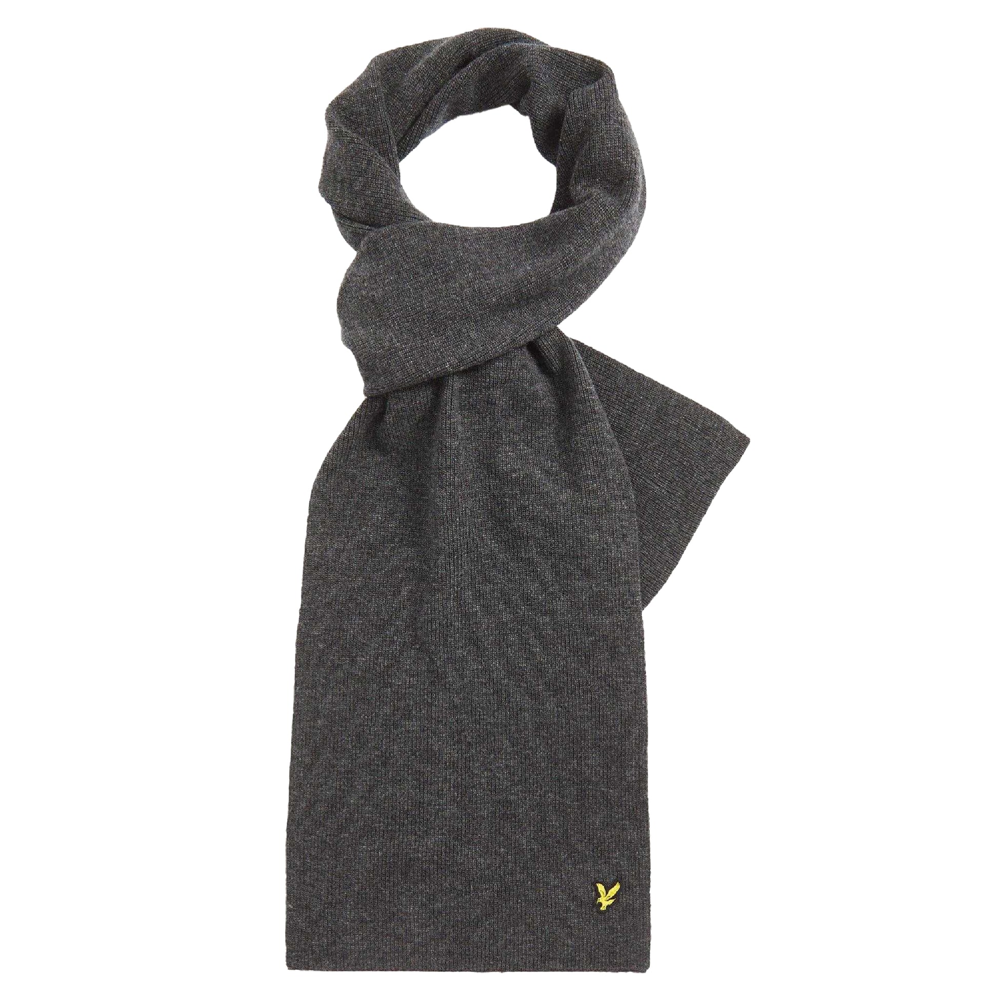 Grey - Front - Lyle & Scott Unisex Adult Lambswool Ribbed Scarf