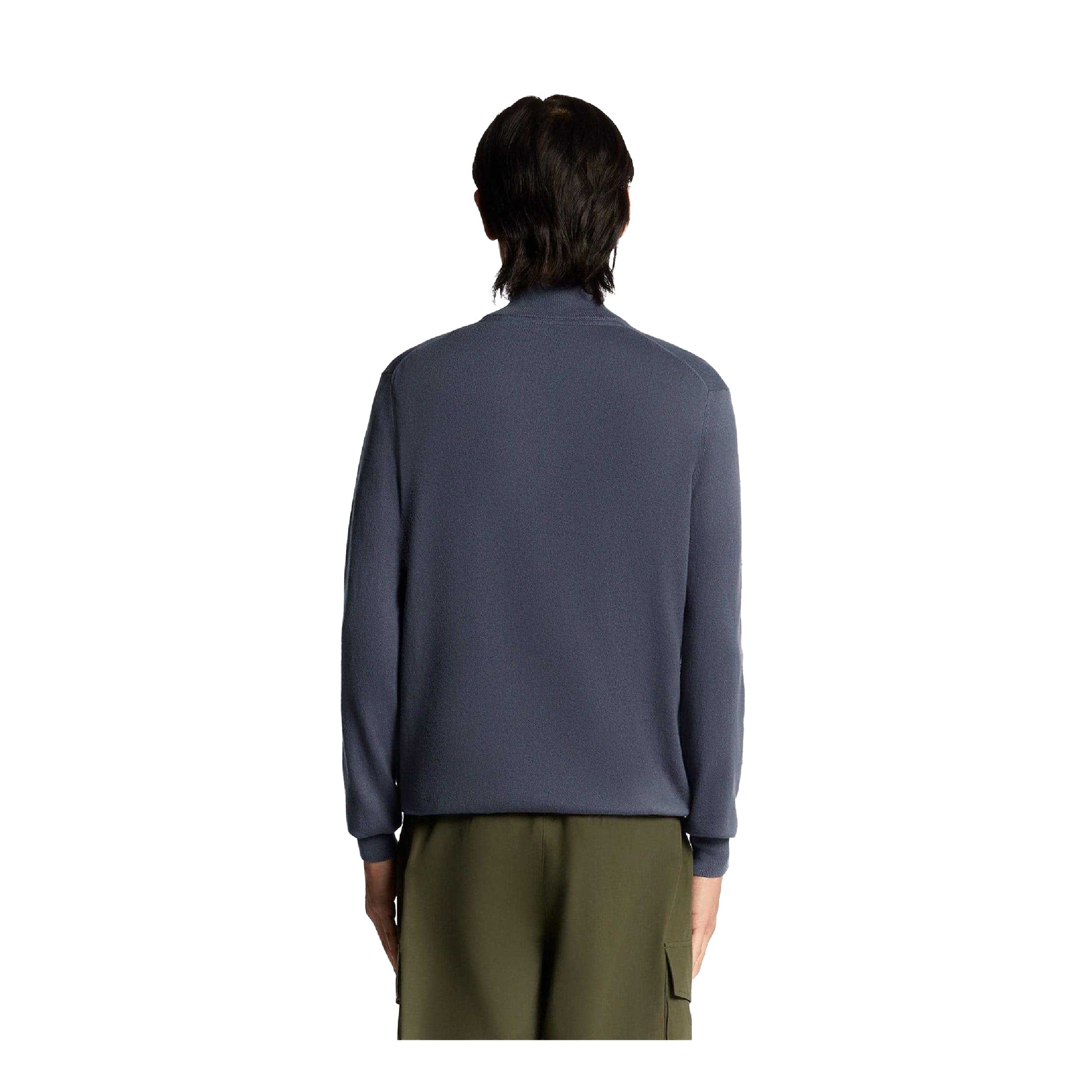 Graystone - Back - Lyle & Scott Mens Cotton Merino Quarter Zip Jumper