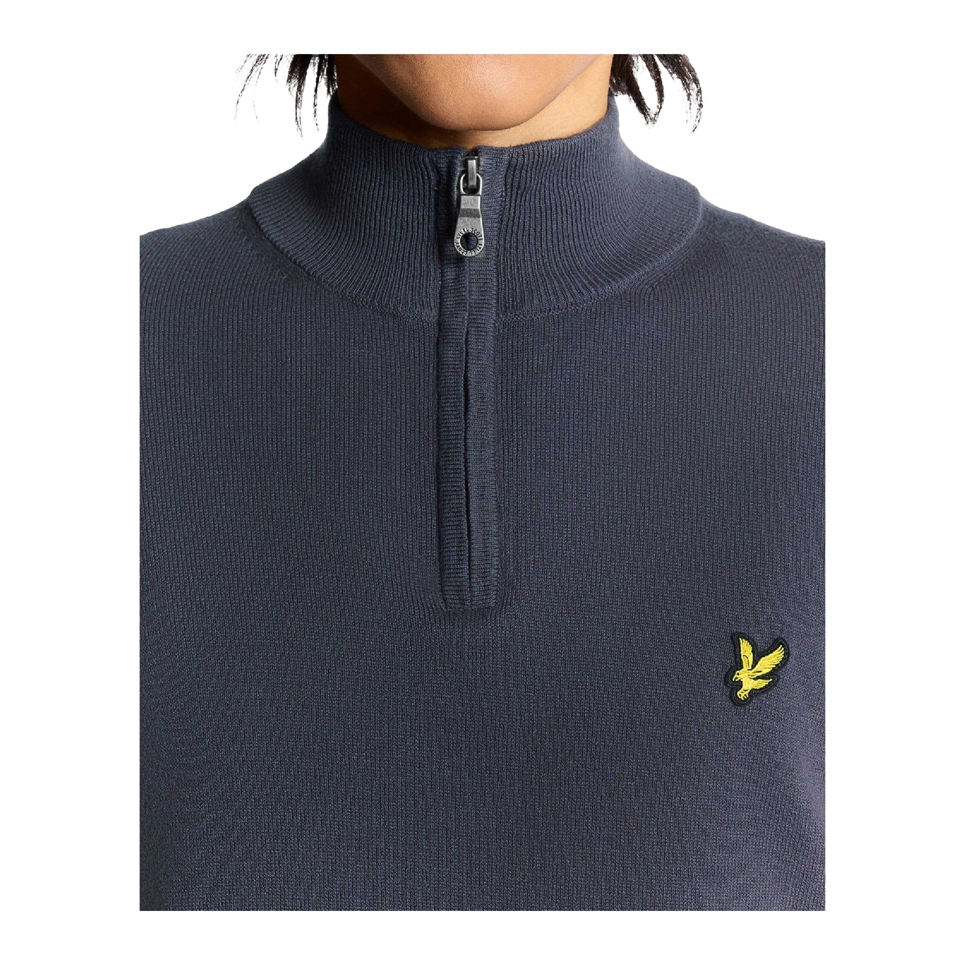 Graystone - Side - Lyle & Scott Mens Cotton Merino Quarter Zip Jumper