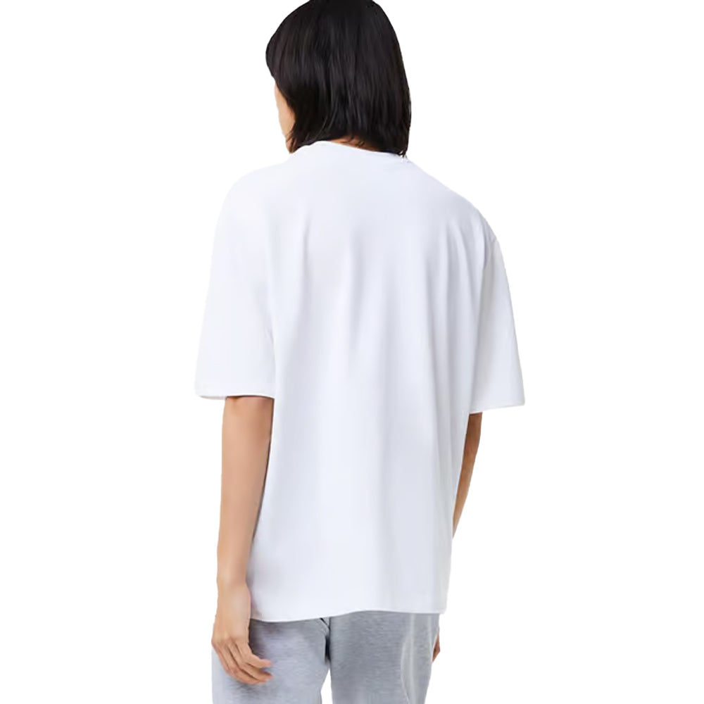 White - Back - Lacoste Mens Organic Cotton Loose Fit T-Shirt