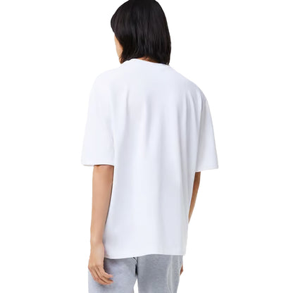White - Back - Lacoste Mens Organic Cotton Loose Fit T-Shirt