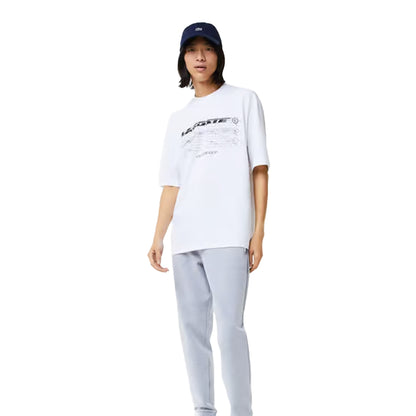 White - Side - Lacoste Mens Organic Cotton Loose Fit T-Shirt
