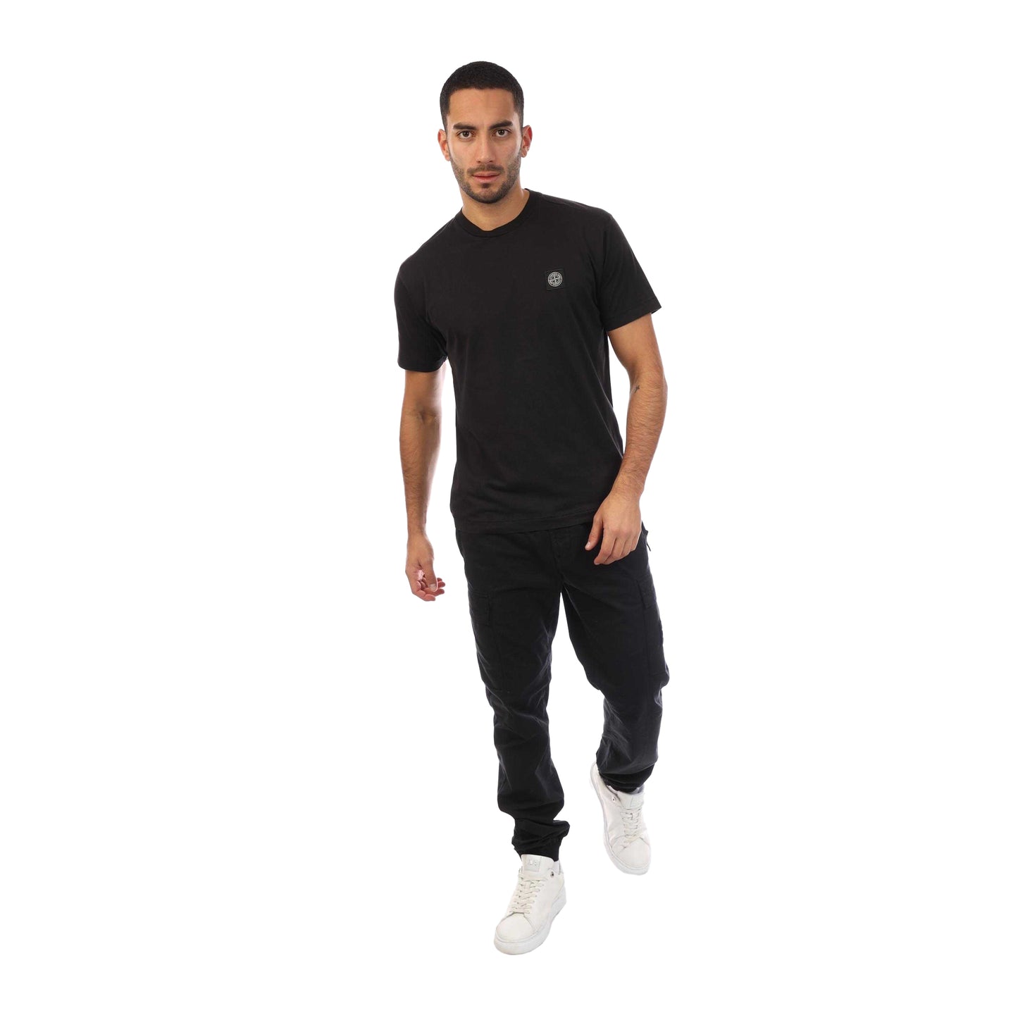 Black - Lifestyle - Stone Island Mens T-Shirt Cotton Slim Jersey