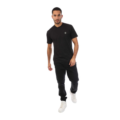 Black - Lifestyle - Stone Island Mens T-Shirt Cotton Slim Jersey