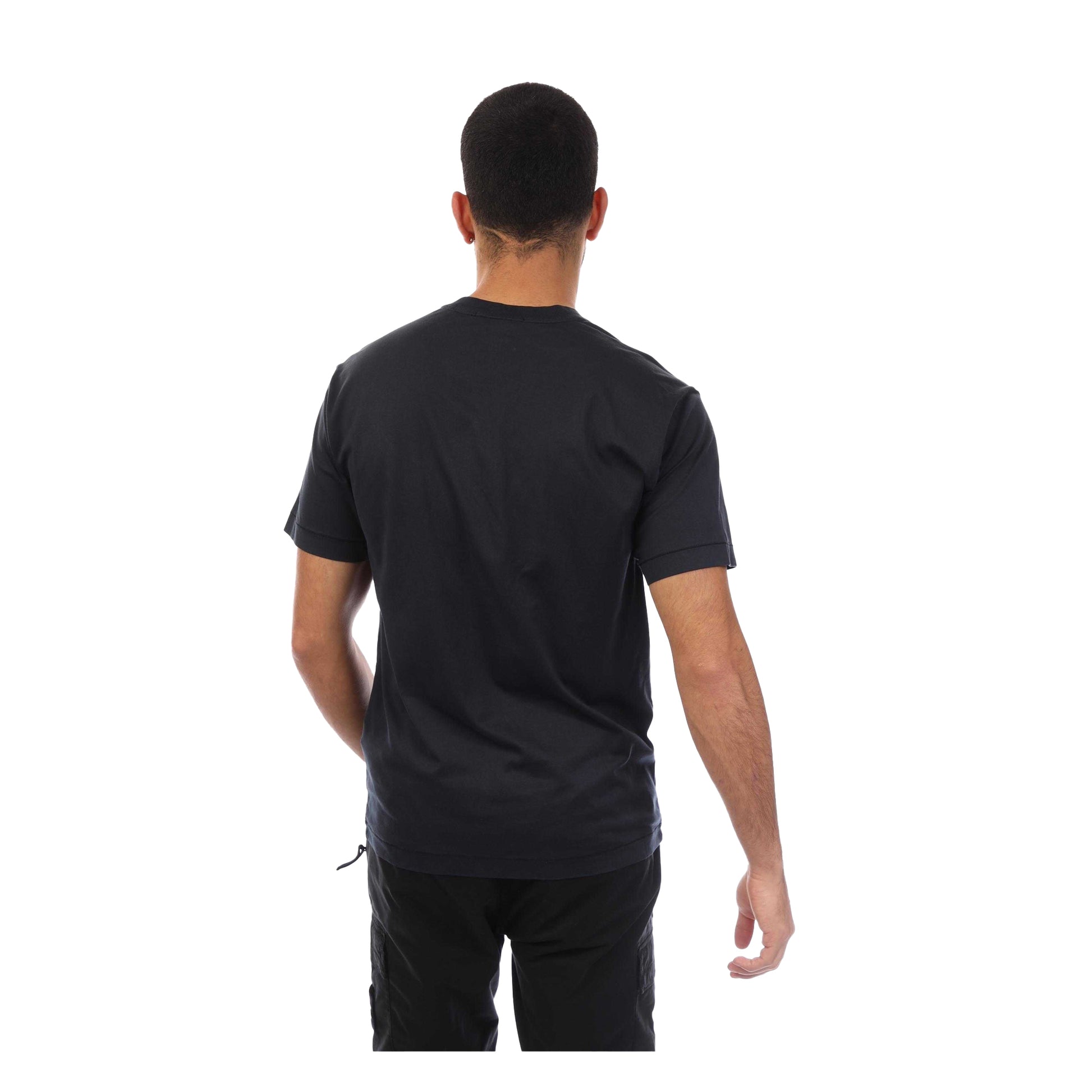 Navy - Back - Stone Island Mens T-Shirt Cotton Slim Jersey