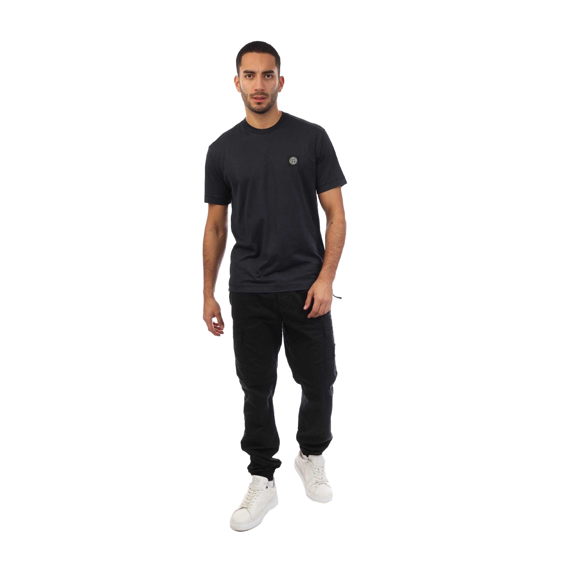 Navy - Lifestyle - Stone Island Mens T-Shirt Cotton Slim Jersey
