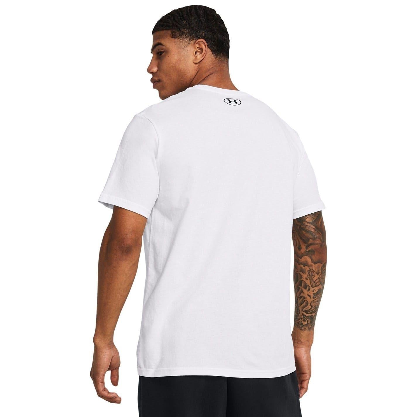 White-Black - Side - Under Armour Mens Foundation Updates Gl Short-Sleeved T-Shirt