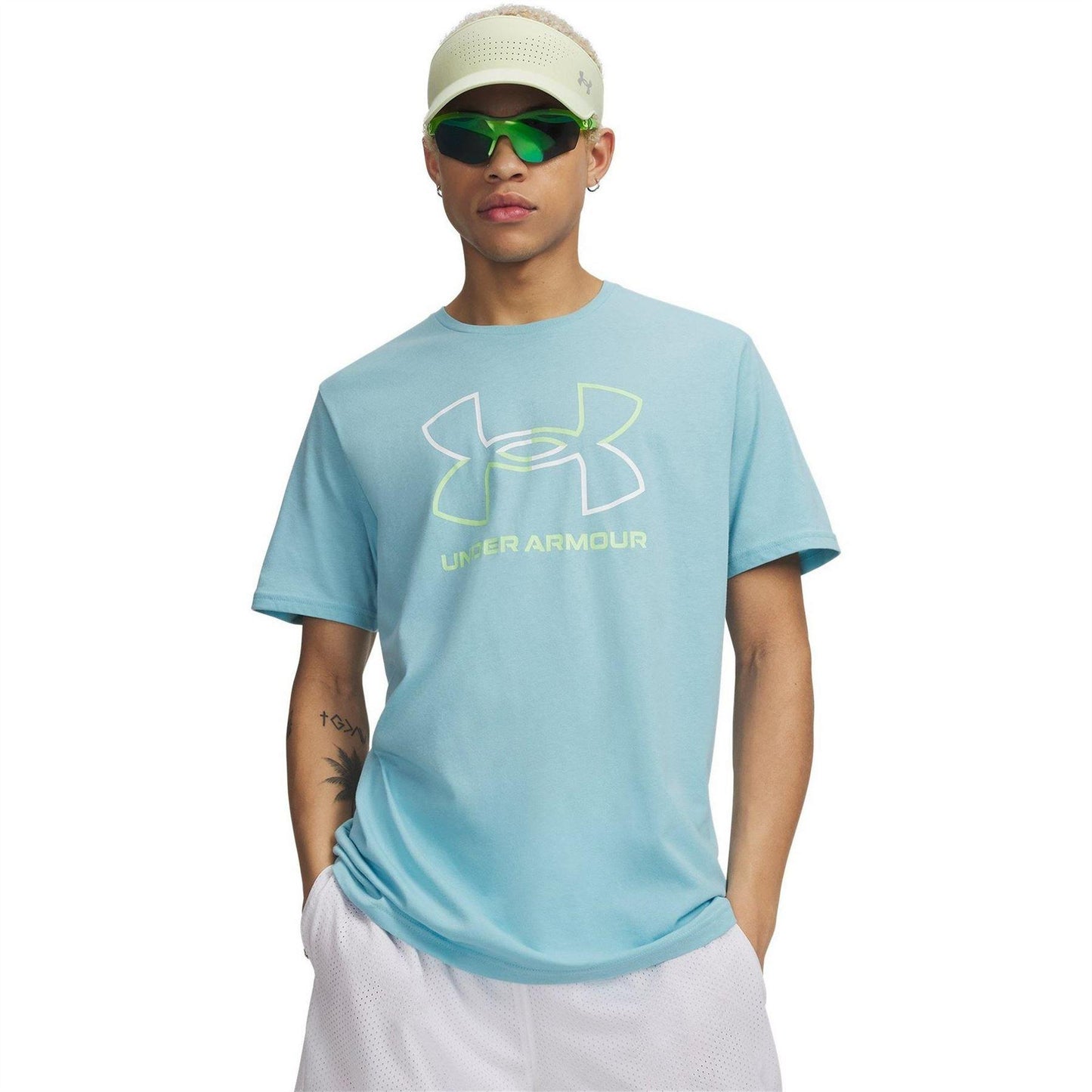 Blue-Lime-White - Front - Under Armour Mens Foundation Updates Gl Short-Sleeved T-Shirt