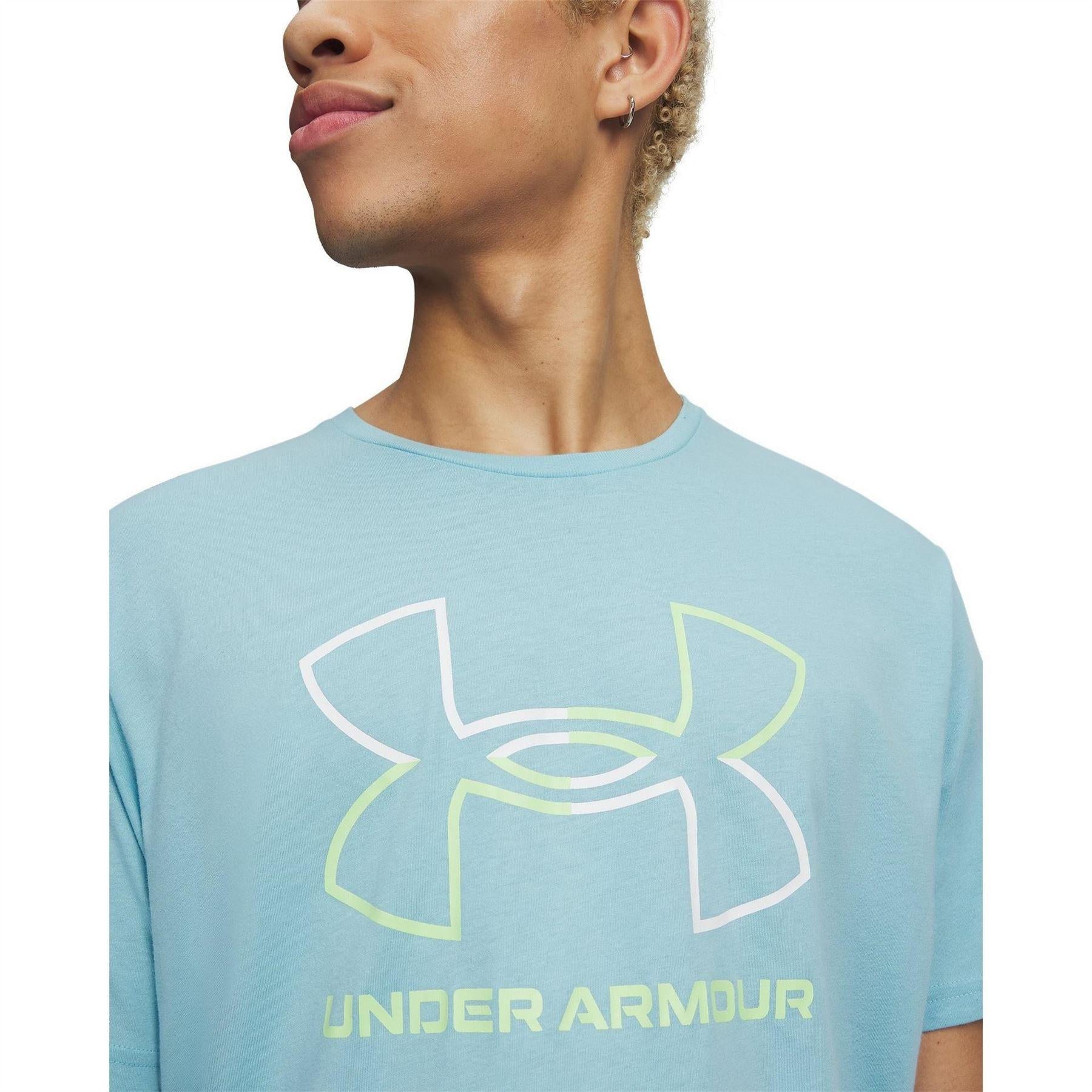 Blue-Lime-White - Side - Under Armour Mens Foundation Updates Gl Short-Sleeved T-Shirt