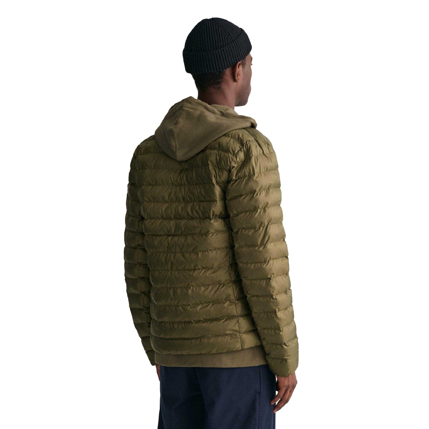 Green - Back - Gant Mens Light Padded Bomber Jacket