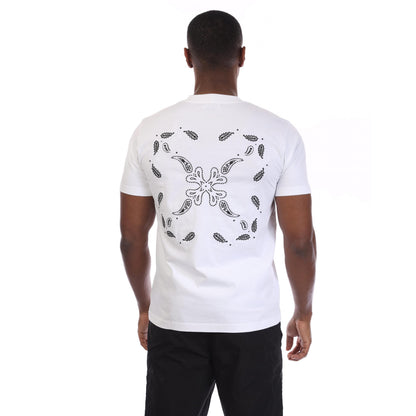 White-Black - Back - Off White Mens Arrow Bandana Slim T-Shirt