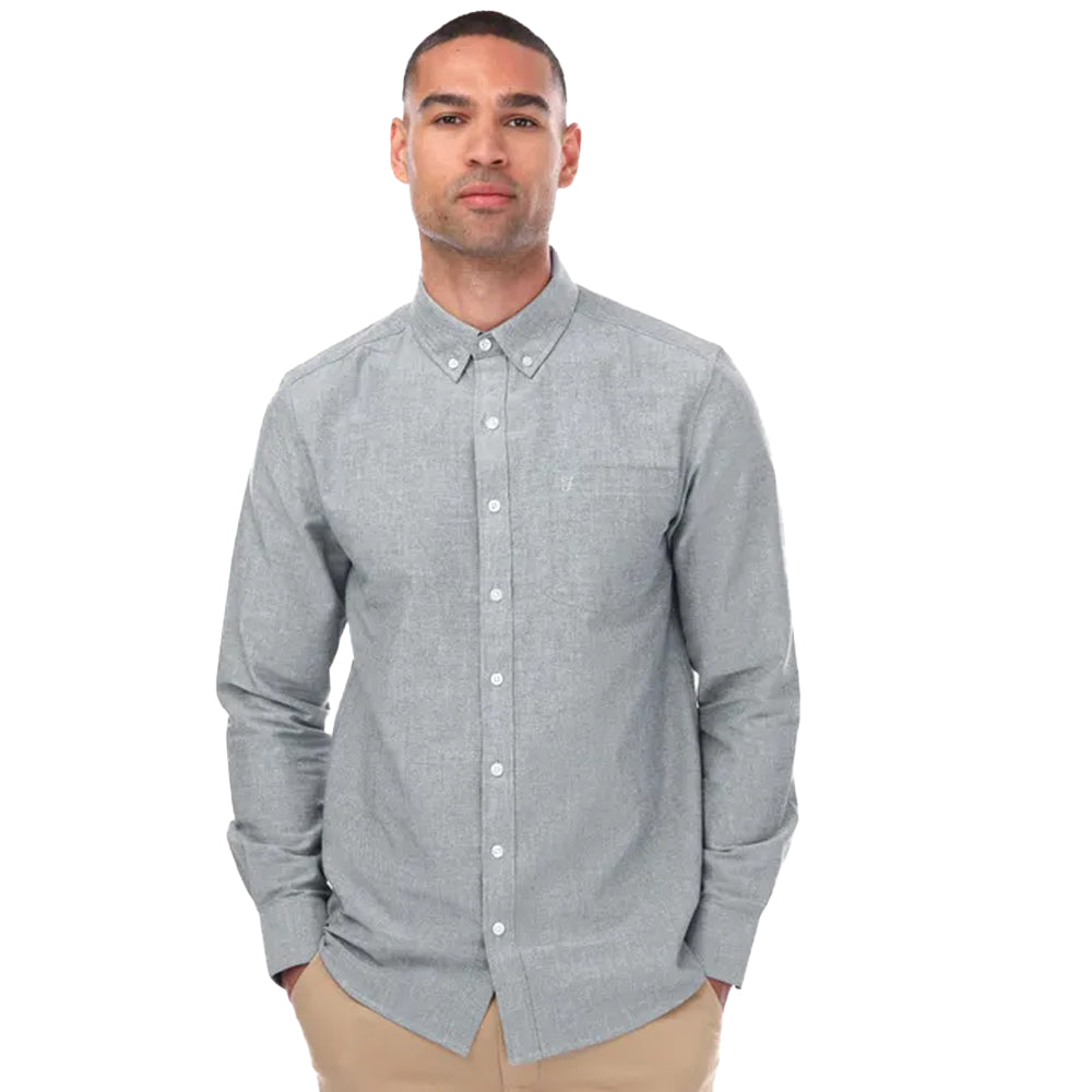 Grey - Front - Farah Mens Drayton Long-Sleeved Shirt