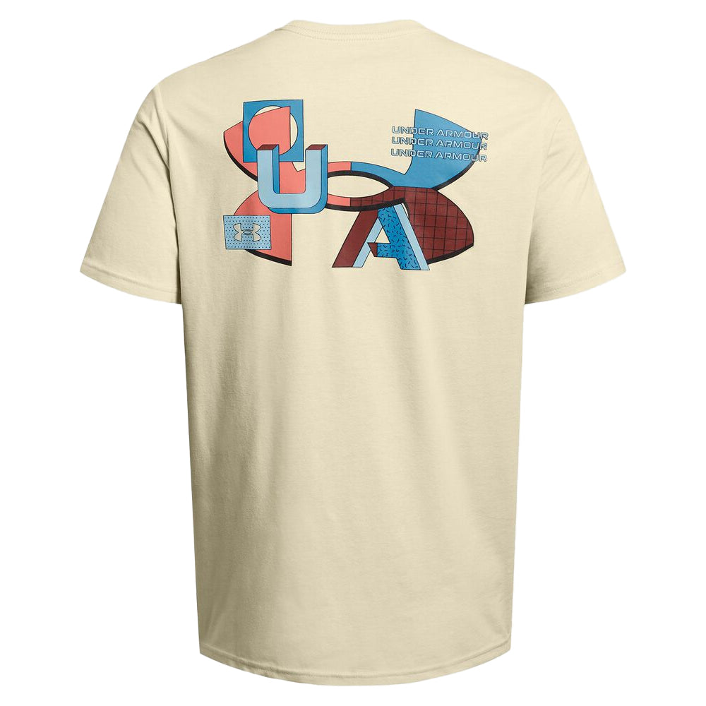 Brown - Back - Under Armour Mens Block Logo T-Shirt