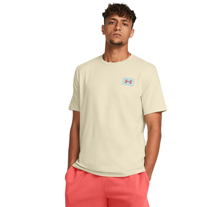 Brown - Side - Under Armour Mens Block Logo T-Shirt