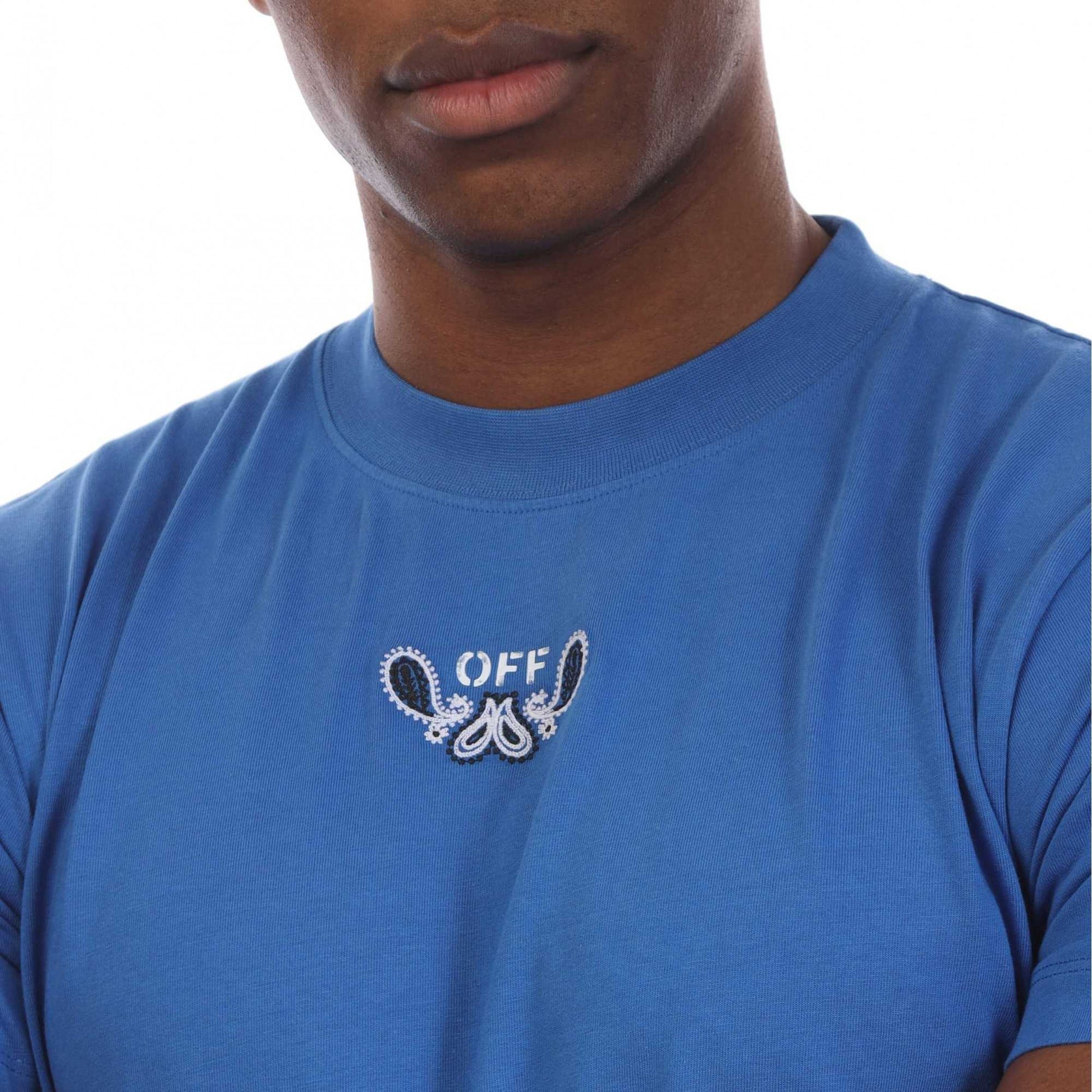 Blue-White - Side - Off White Mens Arrow Bandana T-Shirt