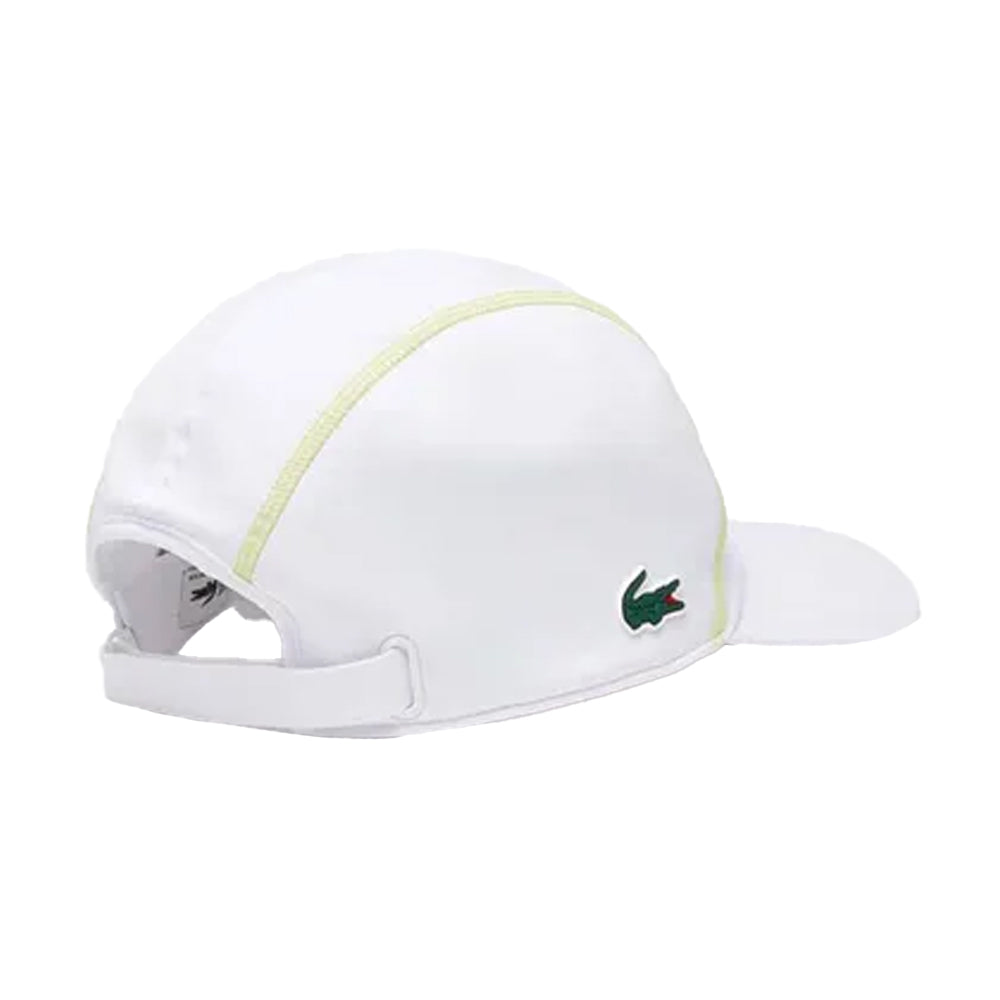 White - Back - Lacoste Mesh Panel Tennis Cap