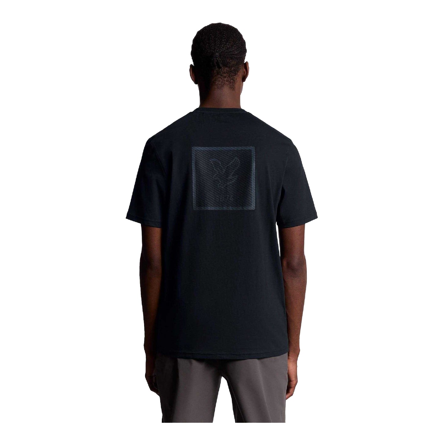 Navy - Back - Lyle & Scott Mens Graphic Rubberised Logo T-Shirt