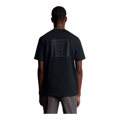 Navy - Back - Lyle & Scott Mens Graphic Rubberised Logo T-Shirt