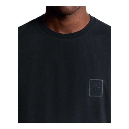 Navy - Side - Lyle & Scott Mens Graphic Rubberised Logo T-Shirt
