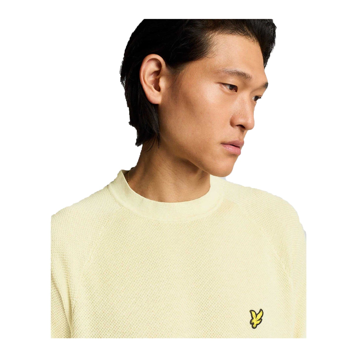 Beige - Side - Lyle & Scott Mens Knitted Regular T-Shirt
