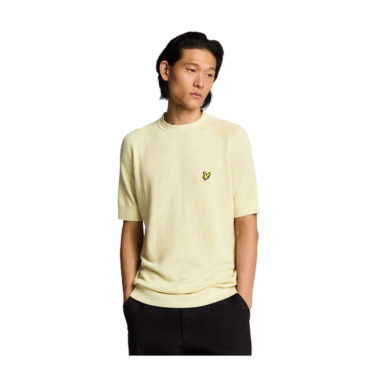 Beige - Front - Lyle & Scott Mens Knitted Regular T-Shirt