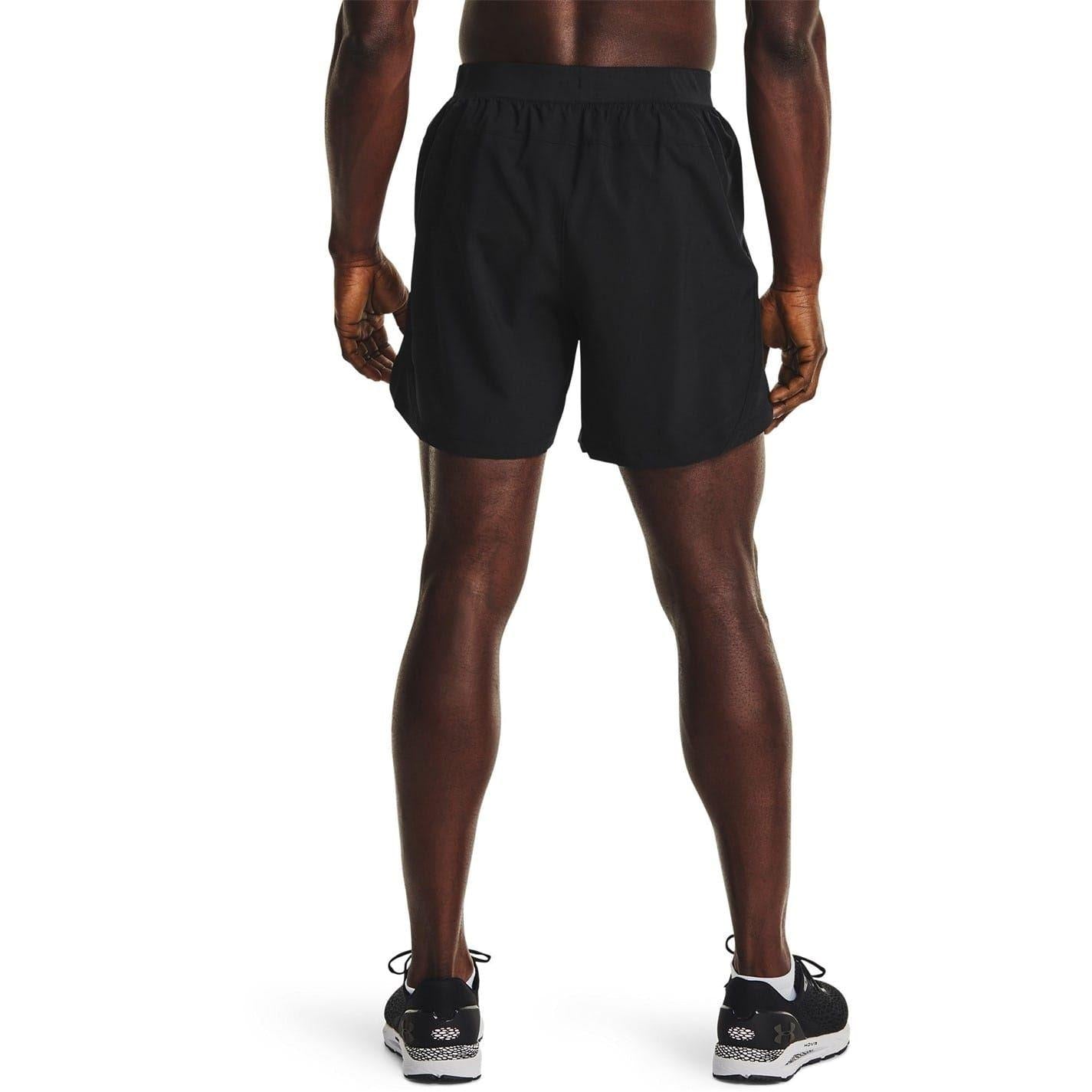 Black-Reflective - Side - Under Armour Mens Launch Shorts