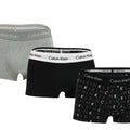 Black-Grey - Side - Calvin Klein Mens Cotton Low Rise Boxer Shorts (Pack of 3)