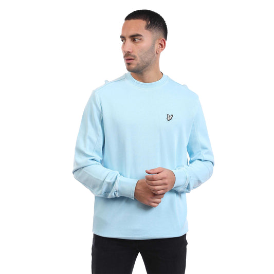 Blue - Front - Lyle & Scott Mens Natural Dyed Crew Neck Sweatshirt